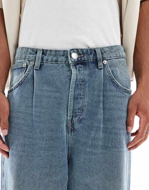 ONLY & SONS Carl balloon fit jeans in vintage blue wash
