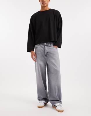 SONS - Carl - Super-Baggy Jeans in Mittelgrau Grau W29 L34