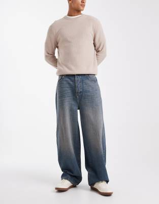 SONS - Carl - Superweite Jeans in dunkler Waschung-Blau Blau W29 L32