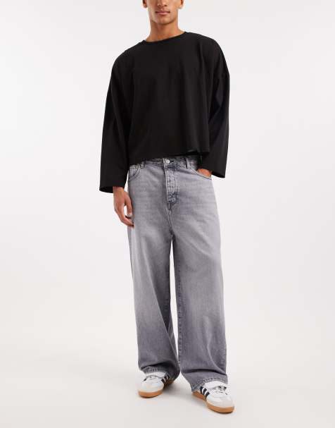 ONLY & SONS Carl super baggy fit jeans in mid grey