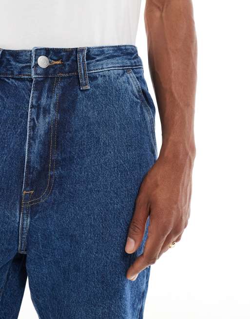 ONLY & SONS carpenter denim shorts in mid blue denim, 3 of 5