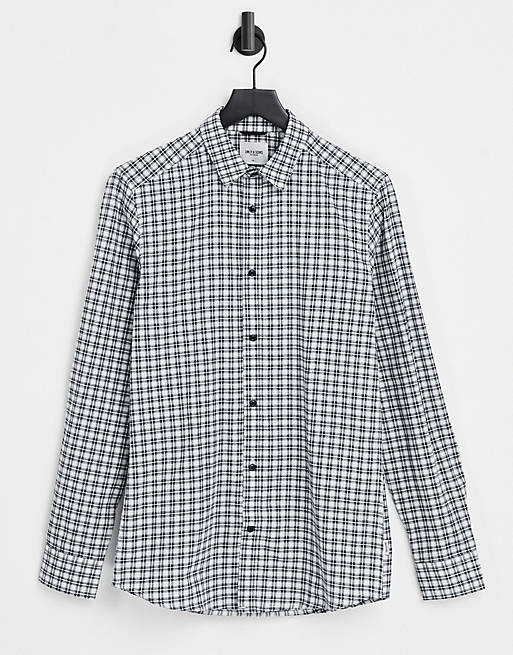 Only & Sons check shirt in white 