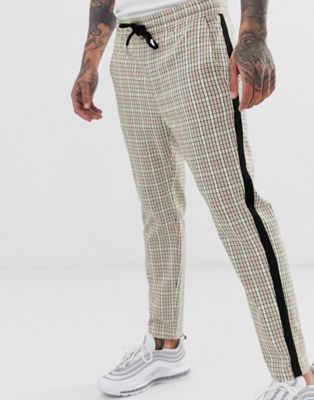 lacoste live sand checked trousers