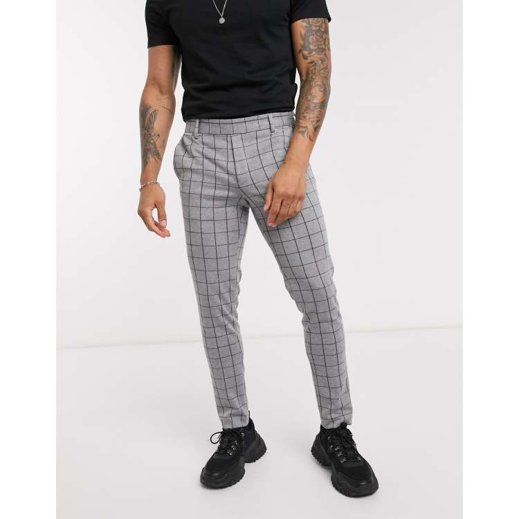 Suit Mens Grey Check Cropped Trousers Buy Men's Siberian Light