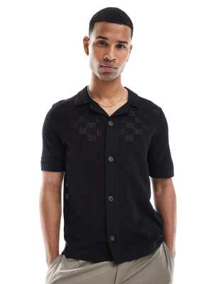 Only & Sons Checkerboard Crochet Shirt