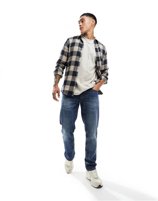 Only & Sons - Chemise à carreaux buffalo - Bleu marine et beige, 2 de 4