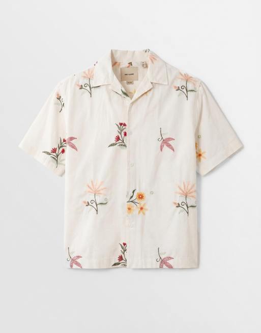 Only & Sons - Chemise à manches courtes avec fleurs brodées - Blanc, 6 de 9