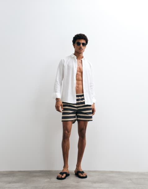 ONLY & SONS - Chemise ajustée à manches longues en lin mélangé - Blanc - view 1