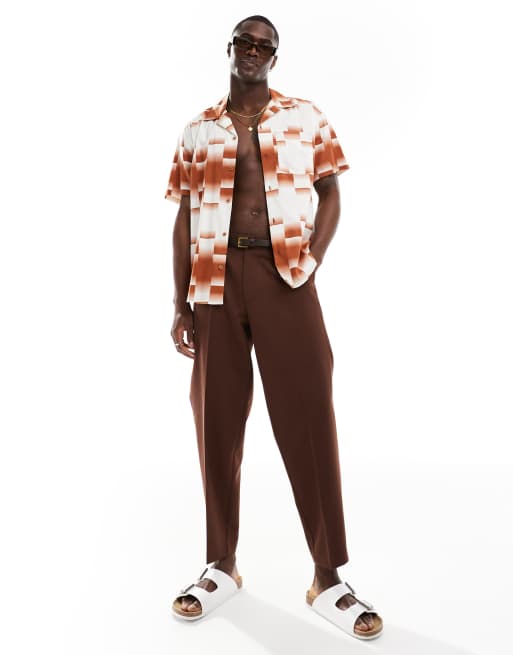 ONLY & SONS - Chemise avec col à revers et imprimé effet dégradé - Beige
