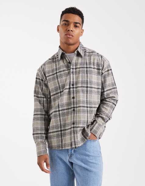 ONLY & SONS - Chemise coupe carrée à manches longues - Gris foncé - view 1