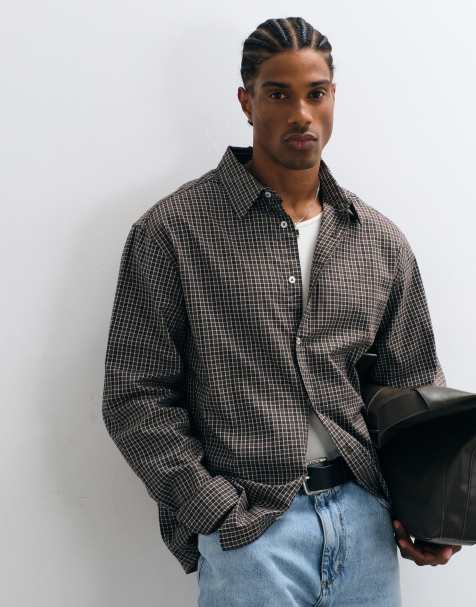 ONLY & SONS chemise coupe relaxed à carreaux marron - view 1