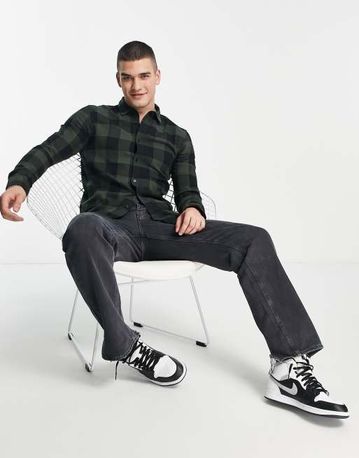 Only & Sons - Chemise coupe slim à carreaux buffalo - Kaki, 4 de 4