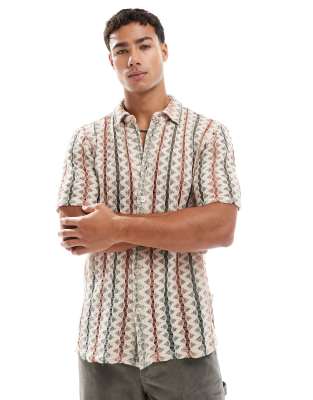 ONLY & SONS - Chemise crochetée - Beige/sauge-Neutre