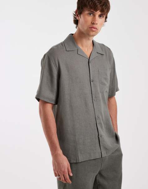 ONLY & SONS - Chemise d'ensemble décontractée en lin majoritaire - Gris - view 1