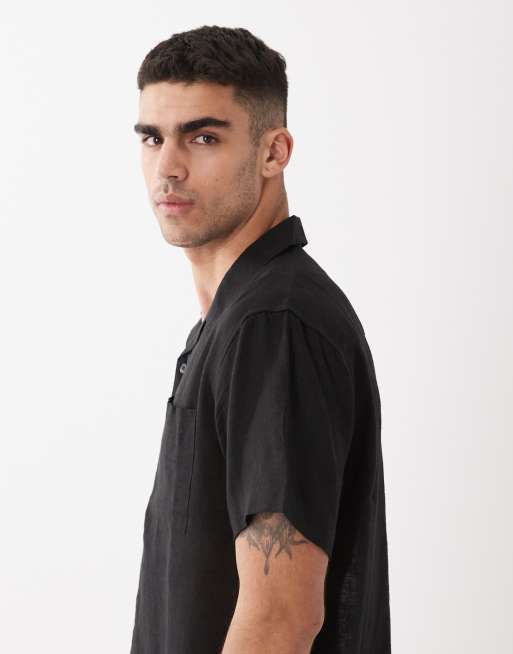 ONLY & SONS - Chemise d'ensemble décontractée en lin mélangé - Noir, 4 de 5