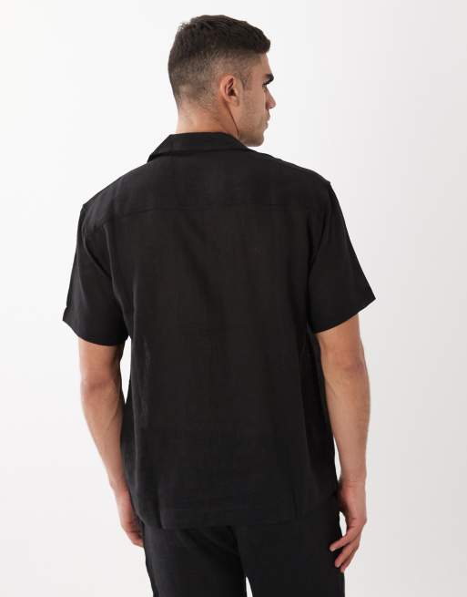 ONLY & SONS - Chemise d'ensemble décontractée en lin mélangé - Noir, 5 de 5