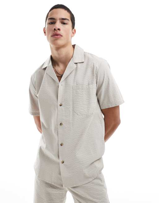ONLY & SONS - Chemise d'ensemble en crépon - Beige, 2 de 4
