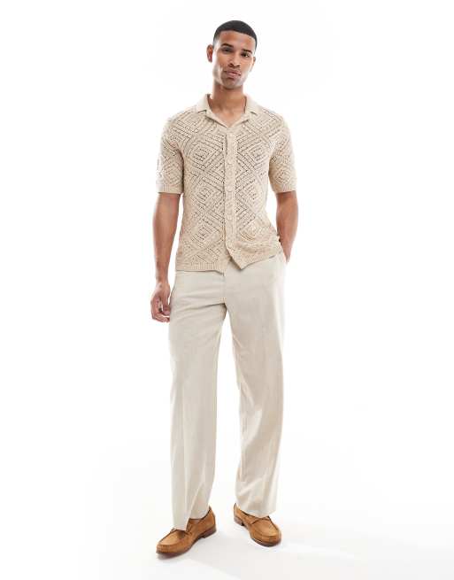 ONLY & SONS - Chemise en maille ajourée - Beige, 2 de 5