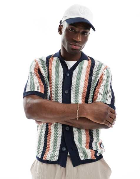 ONLY & SONS - Chemise en maille ajourée rayée - Multicolore - view 1