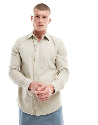 Only & Sons cord shirt in beige  - ASOS Price Checker