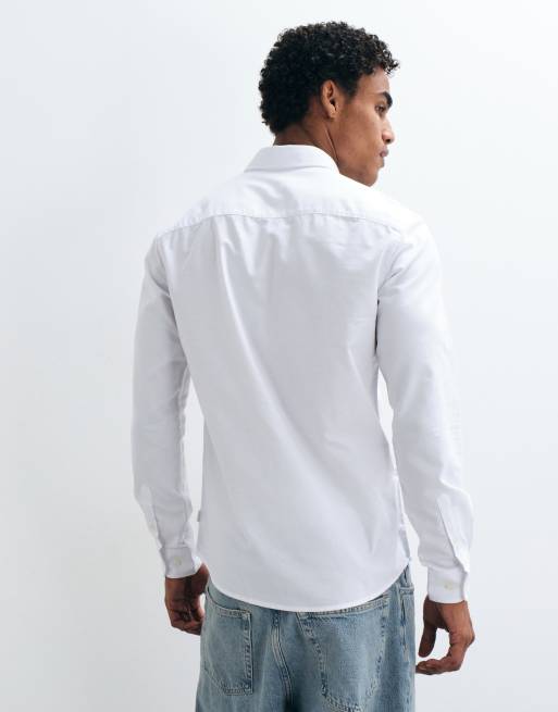 Only & Sons - Chemise Oxford ajustée boutonnée - Blanc, 3 de 5