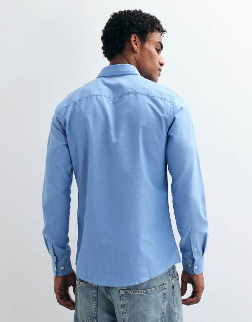 Only & Sons - Chemise Oxford ajustée boutonnée - Bleu clair, 5 de 5
