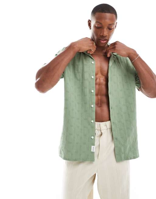 ONLY & SONS - Chemise texturée avec col à revers - Sarcelle