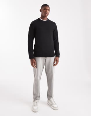 Only & Sons Chenille Crew Neck Sweater In Black