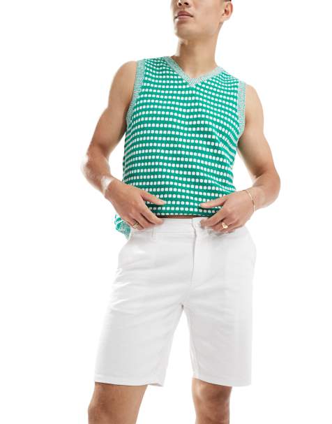 ONLY & SONS – Chino-Shorts aus Leinenmix in Weiß - view 1