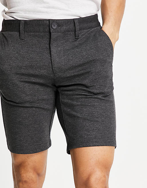 Only & Sons smart jersey shorts in grey