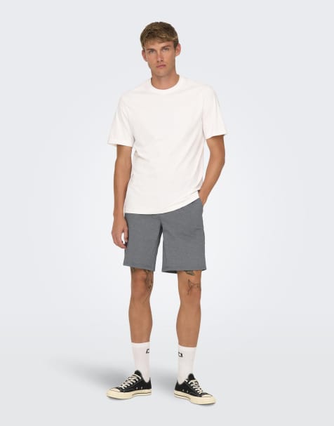 ONLY & SONS Chino shorts in medium grey melange - view 1
