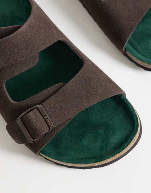 ONLY & SONS - Chokoladebrune mule-sandaler i imiteret ruskind, 4 af 4