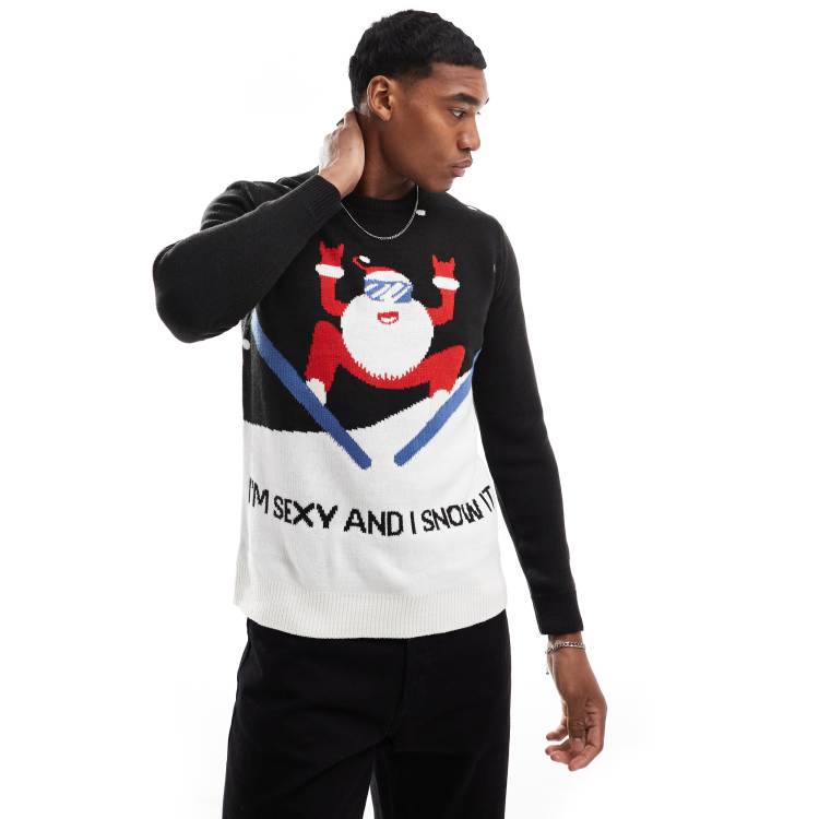 ONLY SONS Christmas jumper in black ASOS