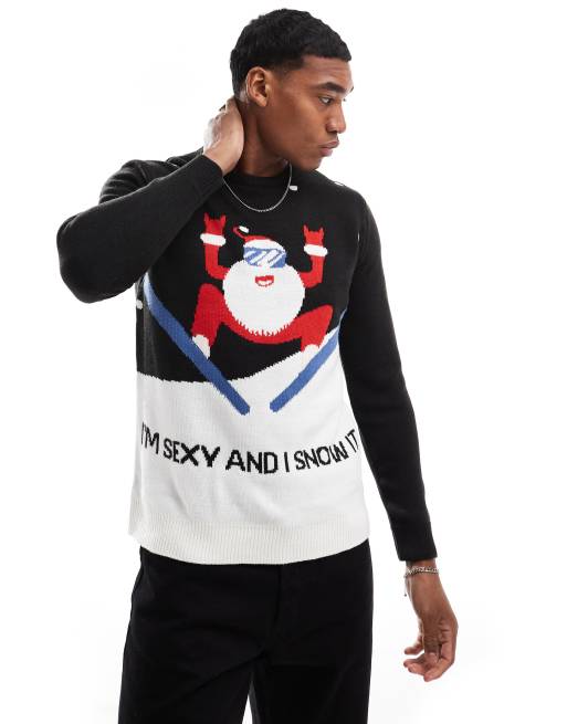 ONLY SONS Christmas jumper in black ASOS