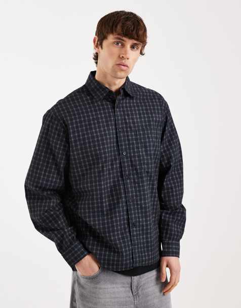 ONLY & SONS relaxed fit shirt in dark brown check