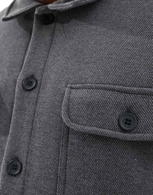Only & Sons – Ciemnoszara koszula wierzchnia z kieszeniami, 3 z 4