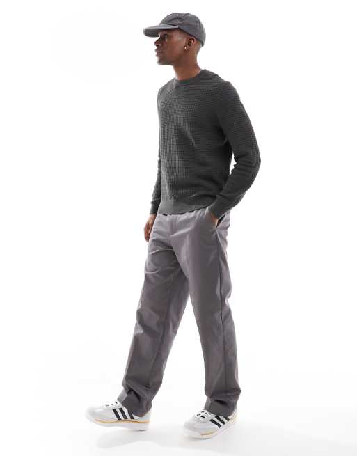 Only & Sons – Ciemnoszary sweter z okrągłym dekoltem o waflowej strukturze, 4 z 4
