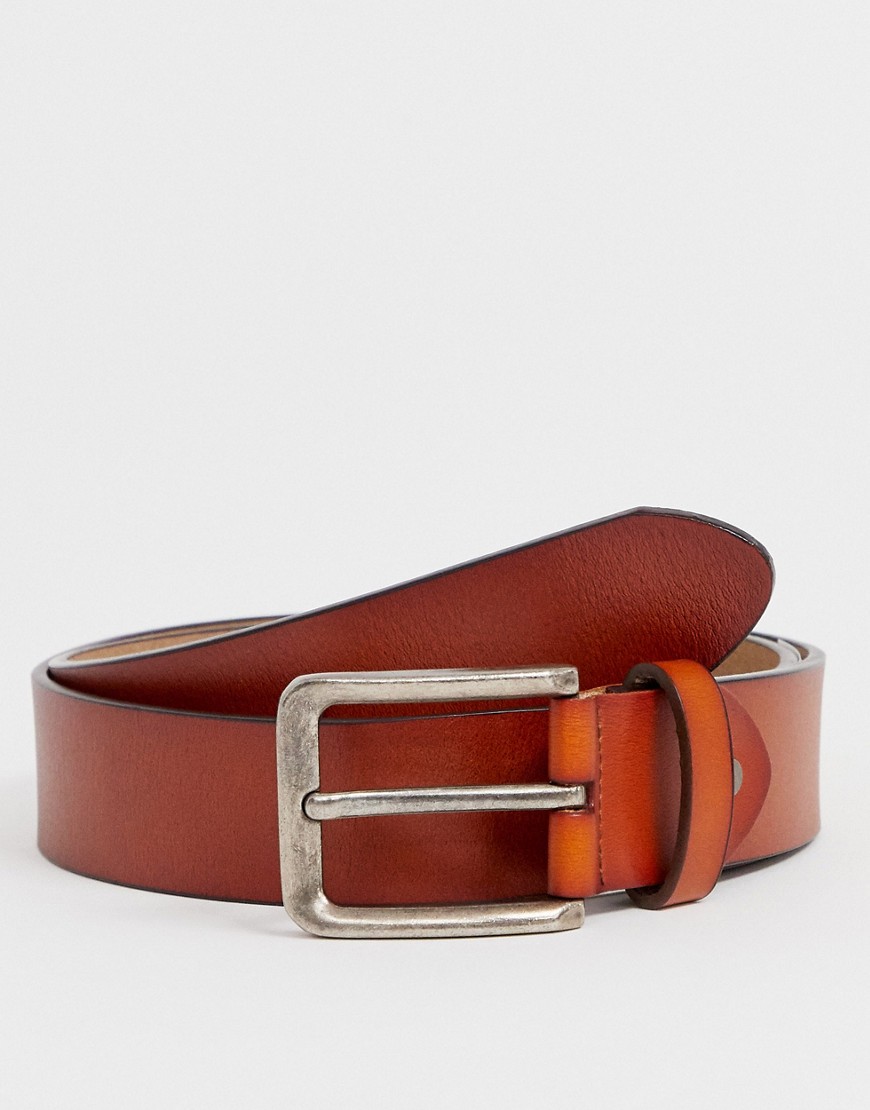 Only & Sons - Cintura in pelle color cuoio