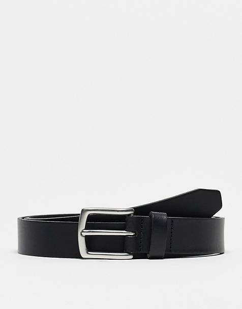 Black Cintura nera in tessuto Asos Uomo Accessori Cinture e bretelle Cinture Icon 