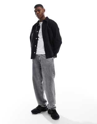 Only & Sons Clean Denim Shacket In Black
