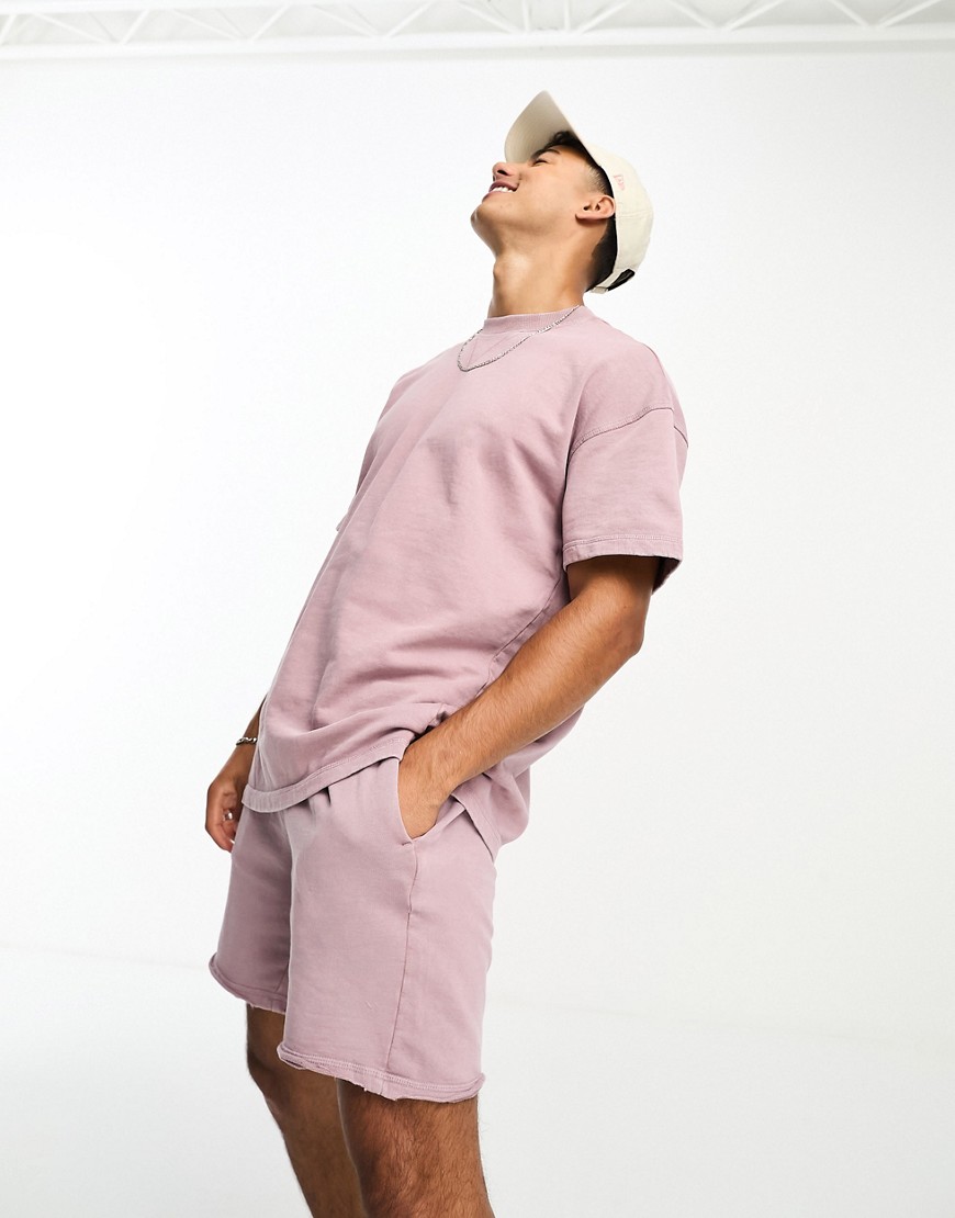 ONLY & SONS co-ord jersey short in washed pink
