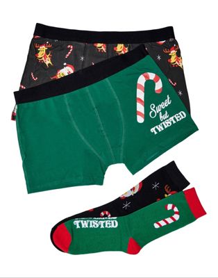 Idées cadeaux Only & Sons - Coffret cadeau de Noël avec lot de 4 paires de chaussettes et boxers