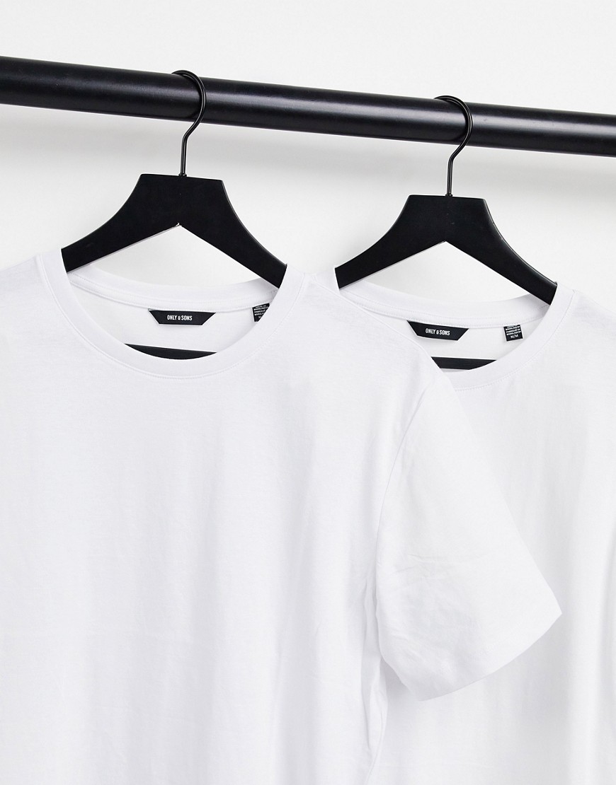 Confezione da 2 t-shirt taglio lungo con fondo arrotondato, colore bianco - Only&Sons T-shirt donna  - immagine3