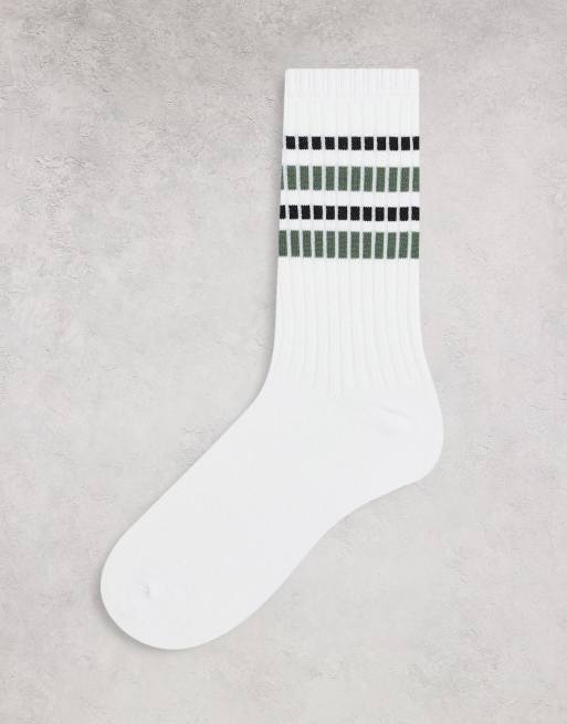 Only & Sons - Confezione da 3 paia di calzini stile tennis a righe multicolore 