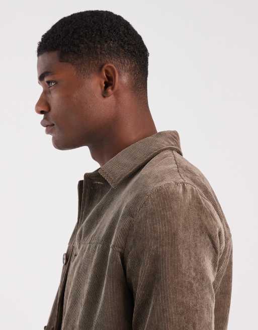 ONLY & SONS cord jacket in dark brown | ASOS
