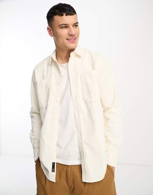 Only & Sons cord overshirt in cream | ASOS