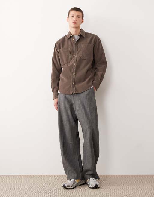 ONLY & SONS cord overshirt in light brown, 2 of 5