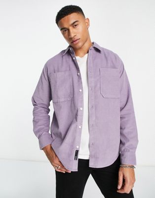 Only & Sons cord overshirt in lilac - ASOS Price Checker
