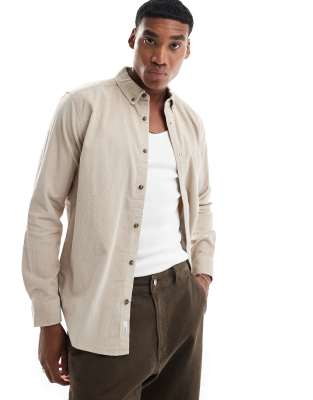 cord shirt in beige-White