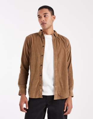 Only & Sons Cord Shirt In Brown